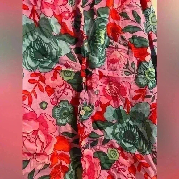 Talbots flower patterned button up blouse - Picture 2 of 3